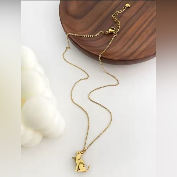 14K Gold Domestic House Cat “3 Dimensional Puzzle” Pendant Necklace - Picture 4 of 6